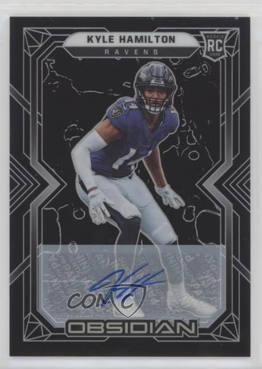 2022 Panini Obsidian 196/199 Kyle Hamilton #132 Rookie Auto RC