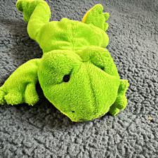 Ty Green Frog Plush Stuffed Animal with Yellow Feet Washable Small 6-14" Age 3 