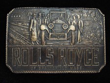 QD09134 VINTAGE 1970s ROLL'S ROYCE AUTO CAR COMPANY COMMEMORATIVE BELT BUCKLE