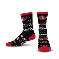 Crew Socks NFL San Francisco 49ers Team Color Large For Bare Feet Sweater