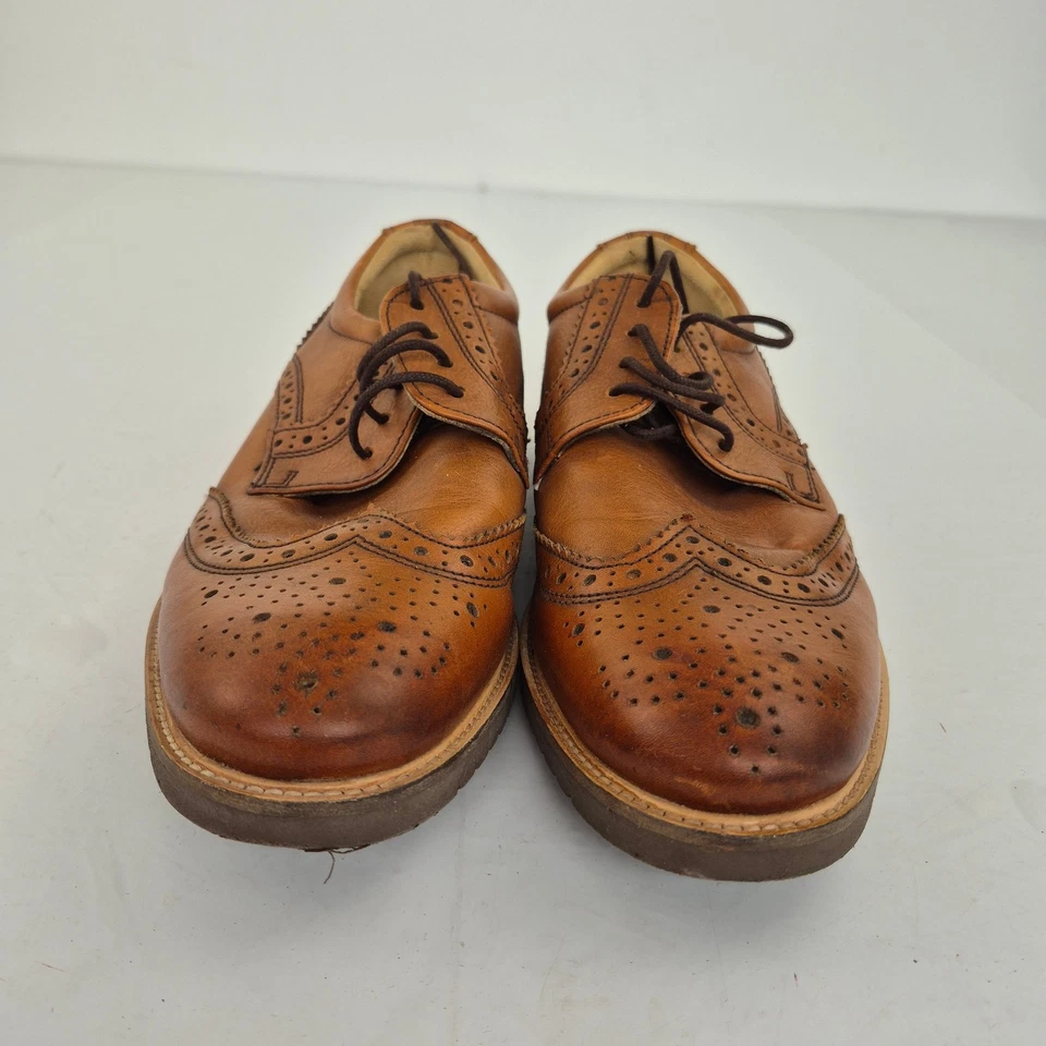 JOHN ROCHA Zapatos Brogue 7 Tostado Hombre Cuero Clásico Formal - Imagen 3 de 4