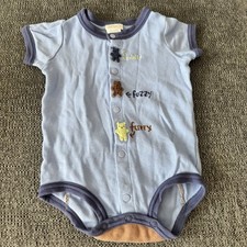 Vintage Carters Classics Blue Cuddly/Fuzzy/Furry Bear One Piece