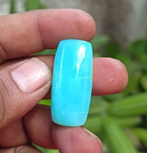 Cojín de ópalo peruano azul natural corte cabujón piedras preciosas sueltas 33 cuidados 1 pieza Foto 3 de 4