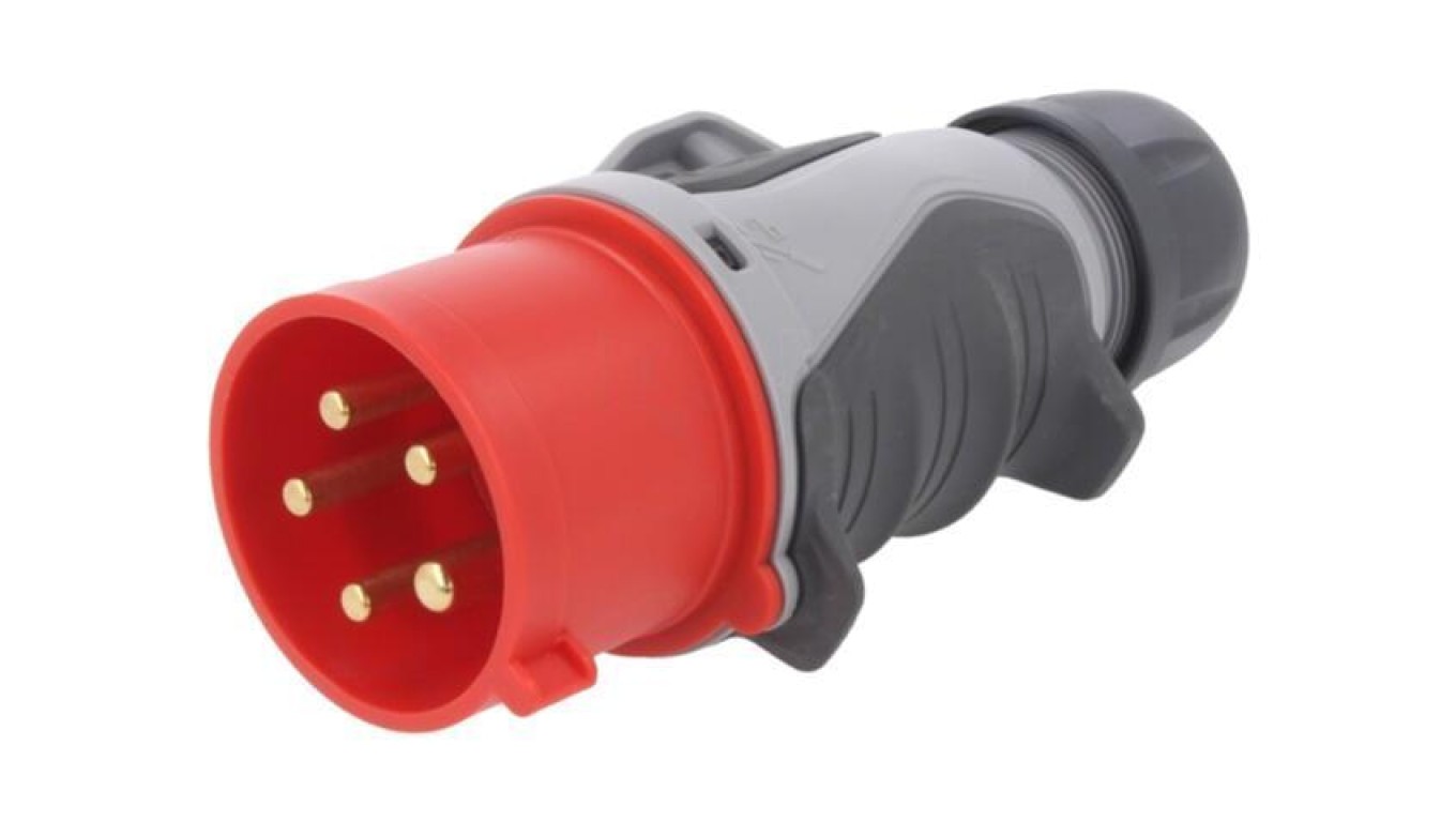 Power Plug 3 Phase AC, Male Plug, 32A/400VAC 0253-6tt