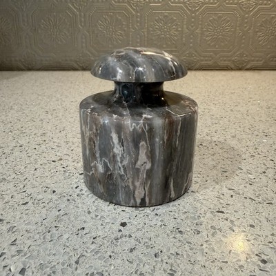 Vintage Pink Gray Onyx Stone Marble Paperweight Desk Ornament