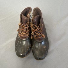Sperry Saltwater Duck Boots Womens Size 7 Brown Side Zip Waterproof STS91176
