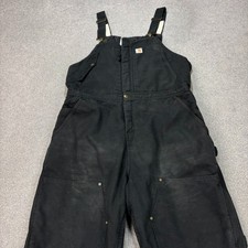 Carhartt Dungarees Womens 34x33 Black Overalls Quilted Canvas Double Knee Lady