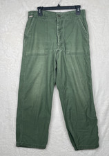 Vintage OG 107 Type 1 Green Military Vietnam Era Sateen Pants 34x31 32 x 27 