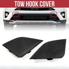 Front Bumper Tow Hook Eye Cover Cap For Toyota Rav4 Left Right Pair 2016-2018