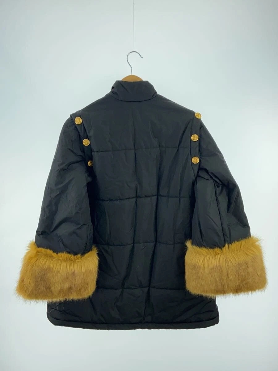 GUCCI Cappotto Imbottito Maniche Staccabili Ecopelliccia Nylon Nero Taglia 36 #EF AAA