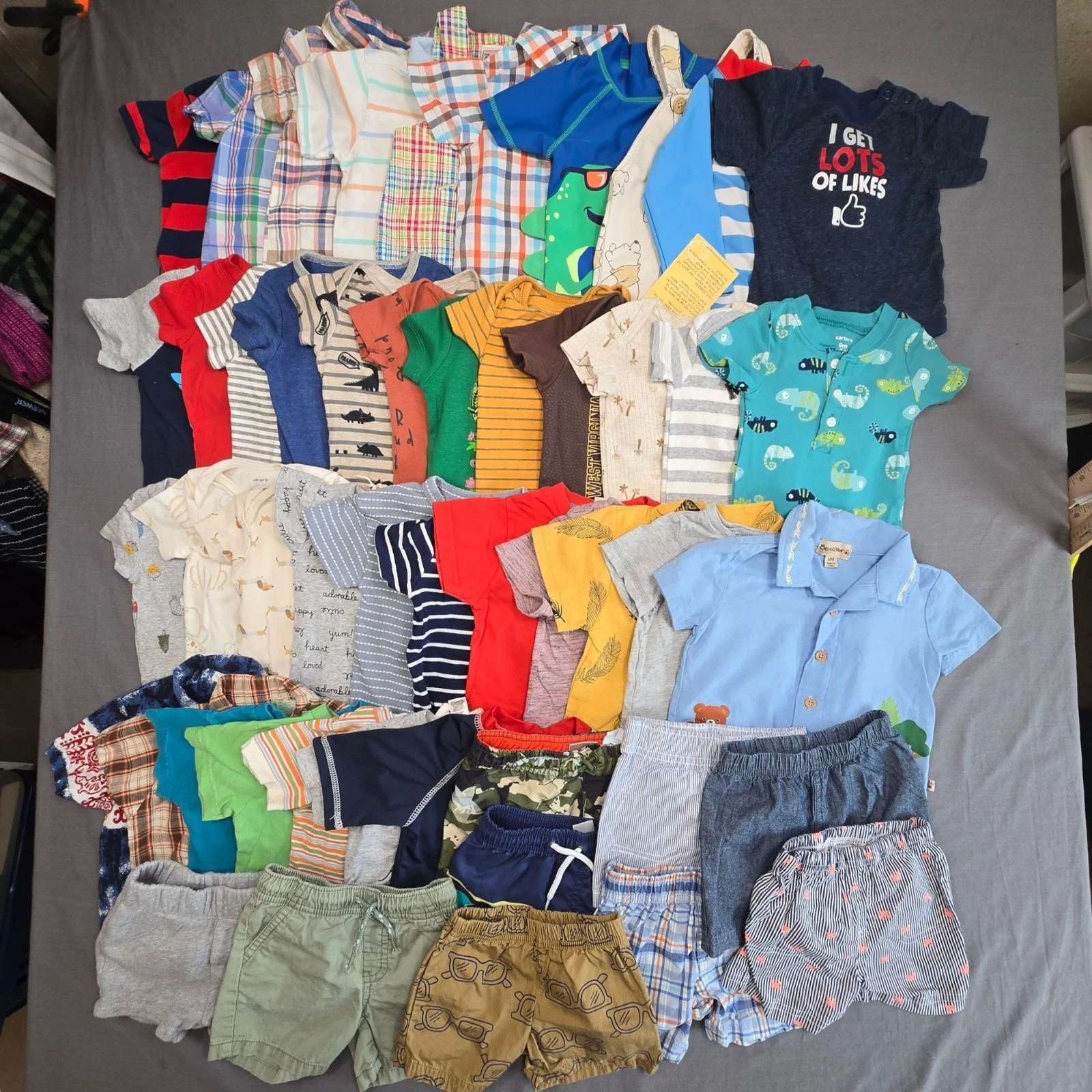 Huge 49 Piece Lot Baby Boy 6-12 Months Summer Clothes Shorts Tees Swim