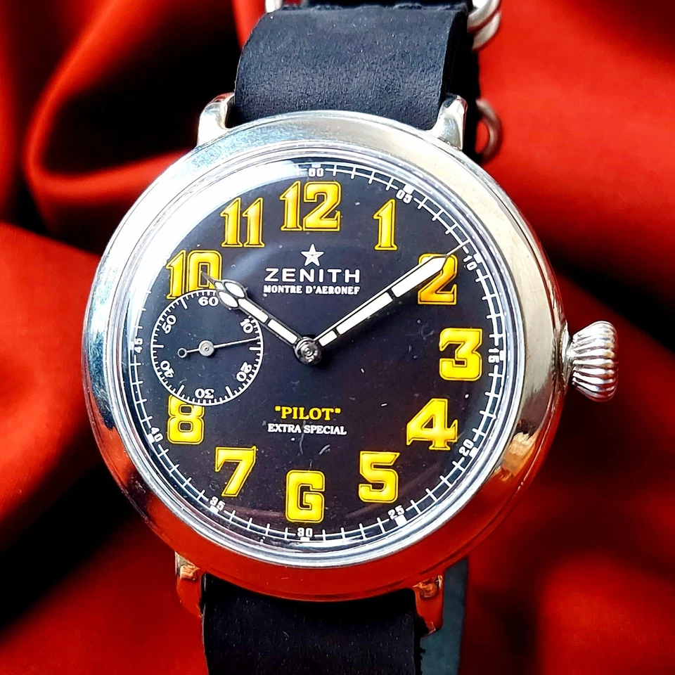 Reloj Pulsera Zenith Vintage Suizo Militar Piloto Matrimonio Hombre Reparado Foto 3 de 4