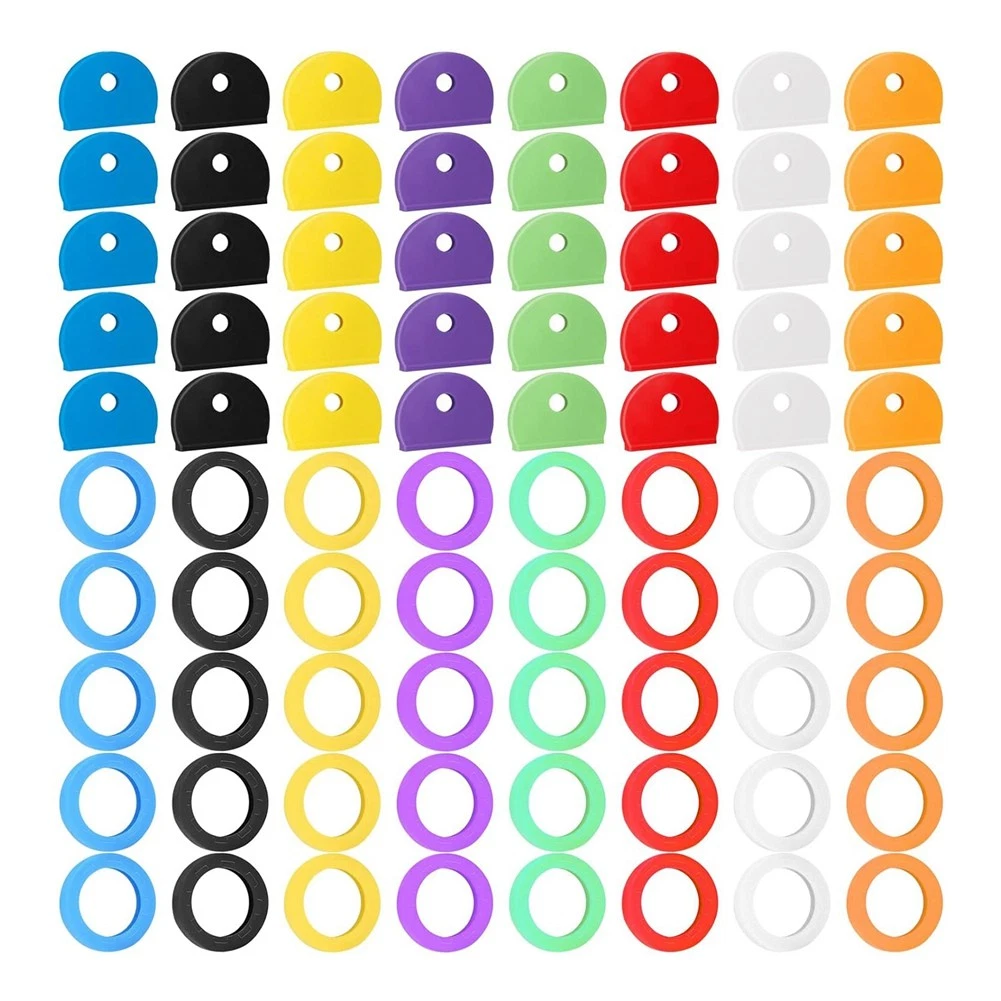 80 Pieces Key Color Covers Key Caps Tags Covers Set Key Identifier Rings1941
