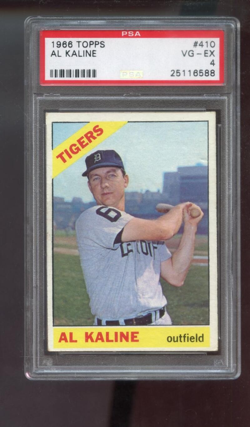 1966 Topps #410 Al Kaline PSA 4 Graded Baseball Card MLB Detroit Tigers