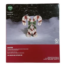 Winter Wonderland 20" Holographic Christmas Candy Cane Holiday Decor Lights NIB