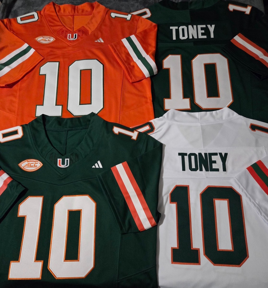 Fast Free Shipping! Malachi Toney Miami Hurricanes Stitched Jersey
