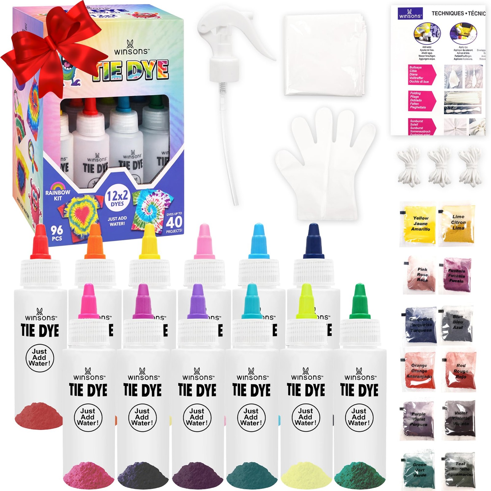12 Colors Tie Dye Kit, Tie Dye Set for Kids, Pre-Filled Tye 