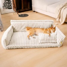 Dog Bed for Medium Large Dogs - Orthopedic Dog Sofa with XX-Large White