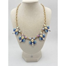 J. Crew Statement Necklace - Blue, Cream & AB...