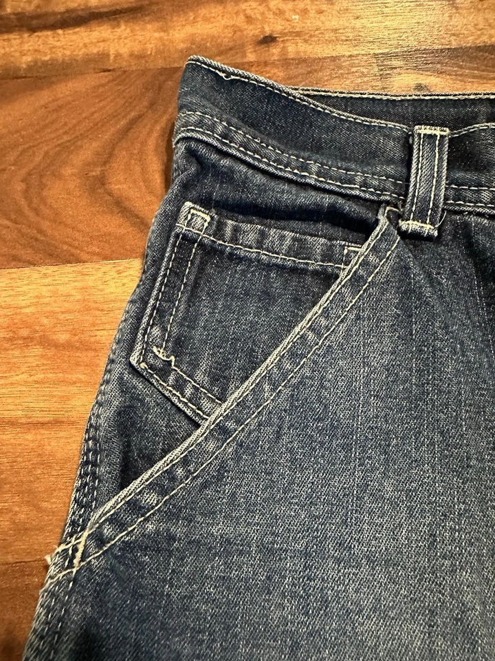 Pantalones Cortos De Colección Años 90 200 Arizona Carpenter Jean Niños 10 Husky Lavado Oscuro Patinador Foto 4 de 4