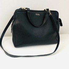 Tula Black Leather Handbag Medium Shoulder Bag Nappa Originals Grab Bag VGC