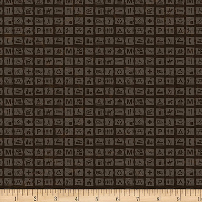 Riley Blake National Parks Signs Dark Brown Fabric by the Yard