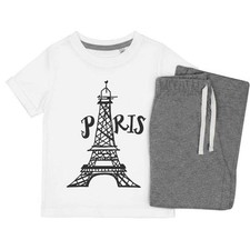 Kinder Nachtwäsche-/Pyjama-Set "Paris Eiffelturm" (KP014403)