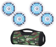  4 Memphis Audio MXA602SLW 6.5" LED Speakers For RZR/ATV/UTV/Cart Boombox