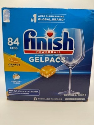 Finish Powerball Gelpacs Dishwasher Detergent 84 Tabs Orange Scent
