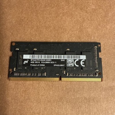  Micron 4GB PC4-21300 (DDR4 2666) 1Rx16 260-Pin RAM Memory MTA4ATF51264HZ-2G6E3