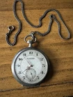 Antique Rode Watch Co Pocket Watch - Swiss Made - For Parts or Repair - W/ Chain