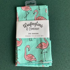 WOOFINGTON PET BANDANAS STANDARD UP TO 23" NECK FLAMINGOS