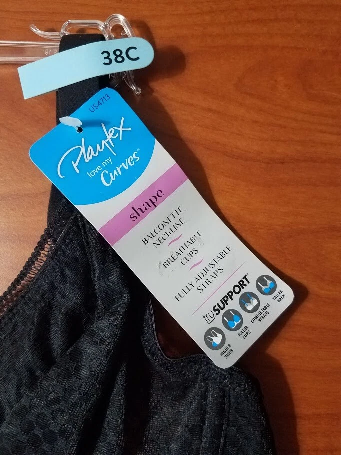 NEW PLAYTEX LOVE MY CURVES BLACK BRA STYLE 4713 UNDERWIRE MANY SIZES AVAILABLE - Image 3 of 4