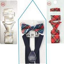 WONDER NATION Boy's One Size TIE  POCKET SQUARE -or- SUSPENDER BOWTIE SET  New