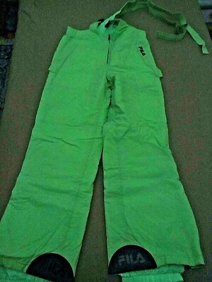 TUTA DA NEVE SALOPETTE FILA VERDE FLUORESCENTE TAGLIA 48