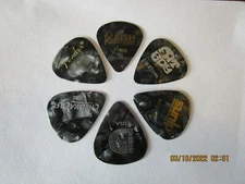 Lot of 6 Different Guitar Picks-All Grey Pearloid In Color-Many Brands! Lot#32