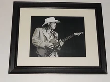 Framed Stevie Ray Vaughan 1988 On Stage SRV Guitar God 14"x16.5" RARE!