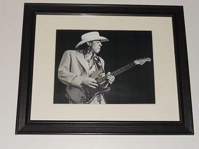 Framed Stevie Ray Vaughan 1988 On Stage SRV Guitar God 14''x16.5'' RARE!