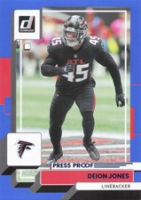 2022 Panini 2022 Donruss #231 Deion Jones Blue Press Proof Atlanta Falcons