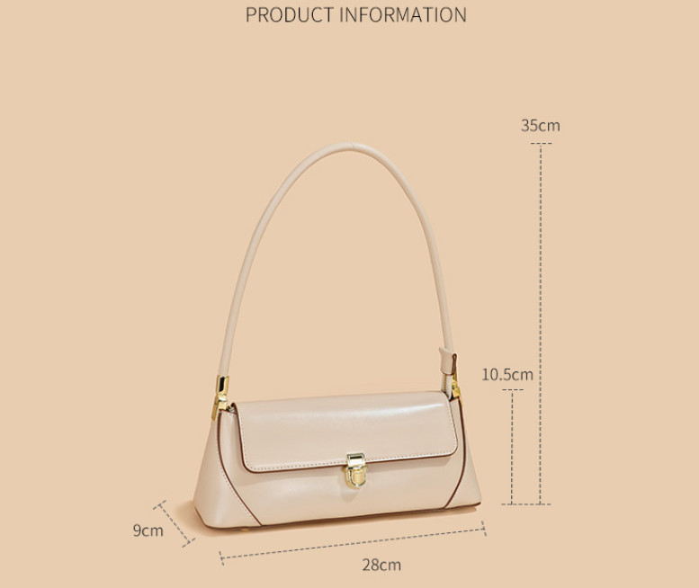 Leather bag Women's summer shoulder bag Commuter phone bag Crossbody White