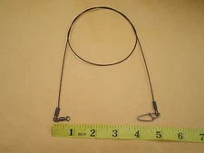 15 S.S. WIRE SPINNER LEADER 9", 12", 15" 80 LBS TEST 5 EA W/BALL BEARING SWIVEL 