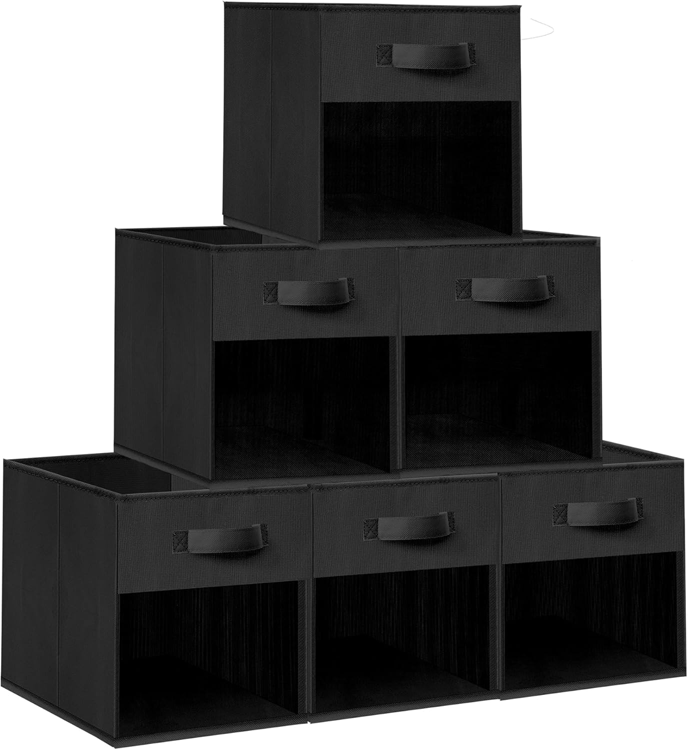 Clear Window Collapsible Storage Bins 11x11 Cube Organizers-image
