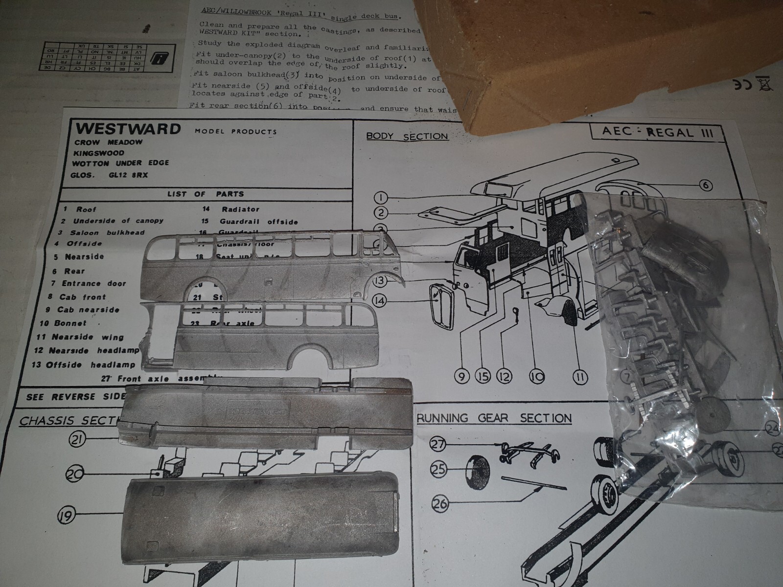 WESTWARD MODELS AEC REGAL 111 WILLOWBROOK 176 SCALE MODEL BUS KIT eBay