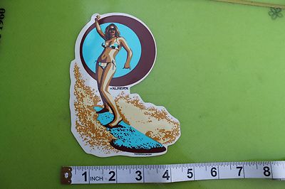 Sexy California Surfer Girl Lady ALMERA Pop Art Car Racing Surfing Skate STICKER