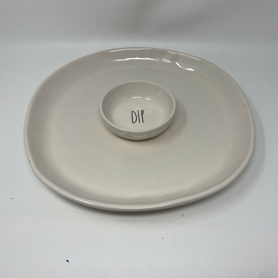 Rae Dunn 14.1.5in Ceramic Dip Appetizer Round Plate AA01B62002