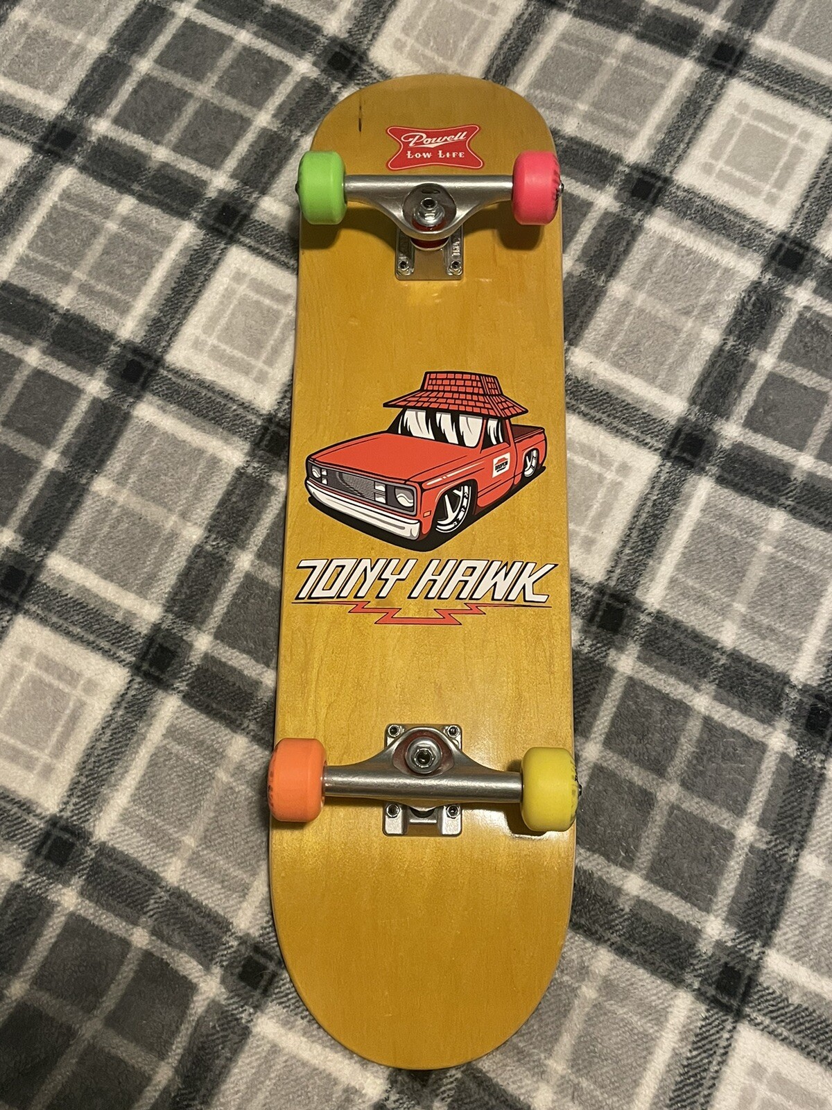 Birdhouse Skateboard Deck Tony Hawk Hut Board Yellow Complete.-image