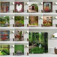 3D Flower Alley Shower Curtain Waterproof Bathroom Bathtub Curtains w/Hooks Gift