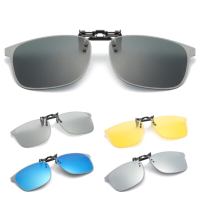 Polarized Clip on Sunglasses Over Prescription Glasses Lightweight Rimless Clips