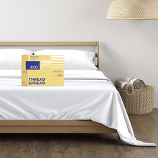 100 Egyptian Cotton Sheets Queen Size - 600 Thread Count Sheet Set Queen, 4 PC