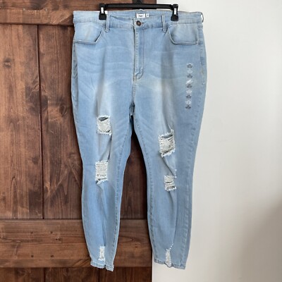 Rue 21 Plus Size 24 Women's Curvy High Rise Stretch Jeans Light Wash *mark